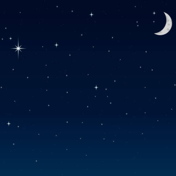 Vector illustration of a night sky background. Zoom in for smaller stars.